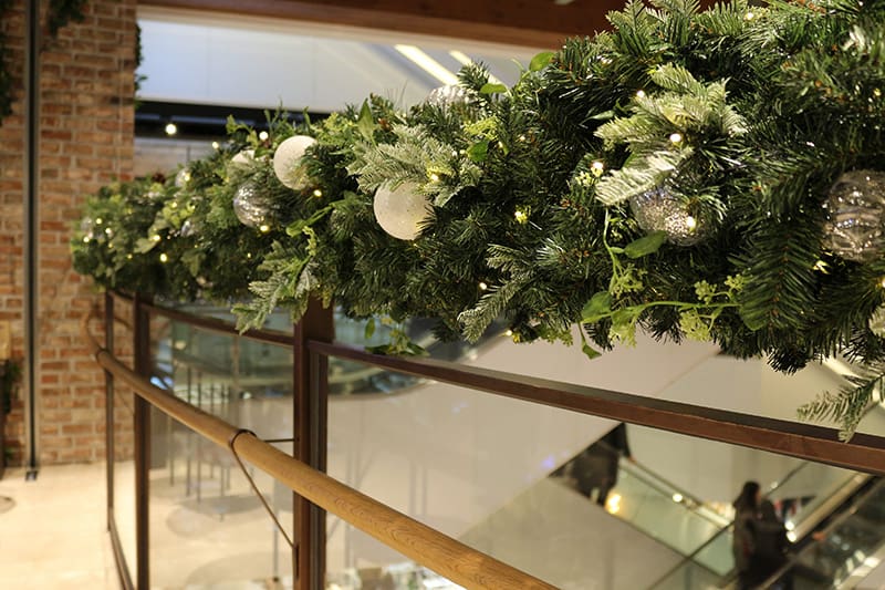 Christmas garland at mall